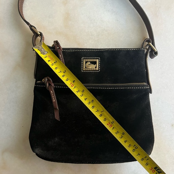 Dooney & Bourke Suede Classic Black Crossbody Mini Chic Preppy Leather Purse - Picture 2 of 8